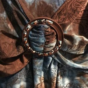 Blue and brown print tank top